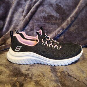 S Sport By Skechers Kids Pink/Black Vana Sneakers Girls Size 1 Memory Foam